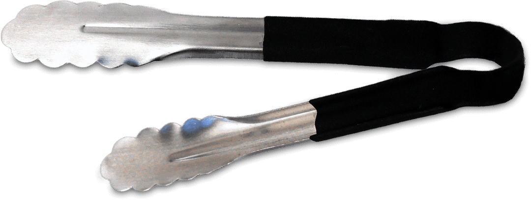 Tongs for food stainless steel black 30 cm