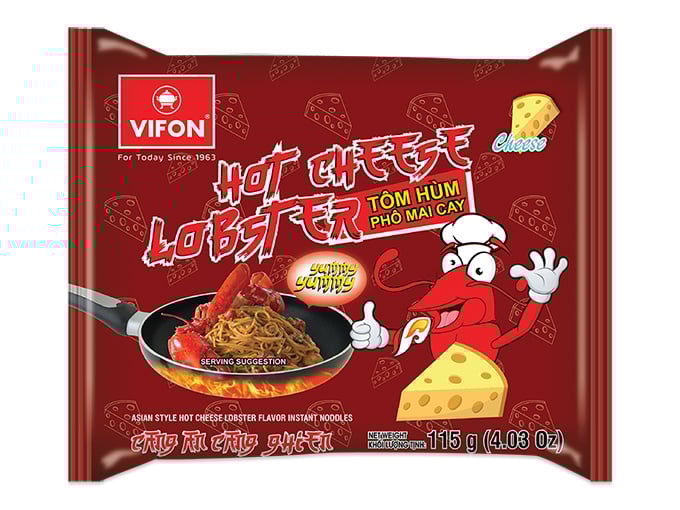 Vifon Hot cheese Lobster Instant Noodle 115g Tom Hum Pho Mai Cay