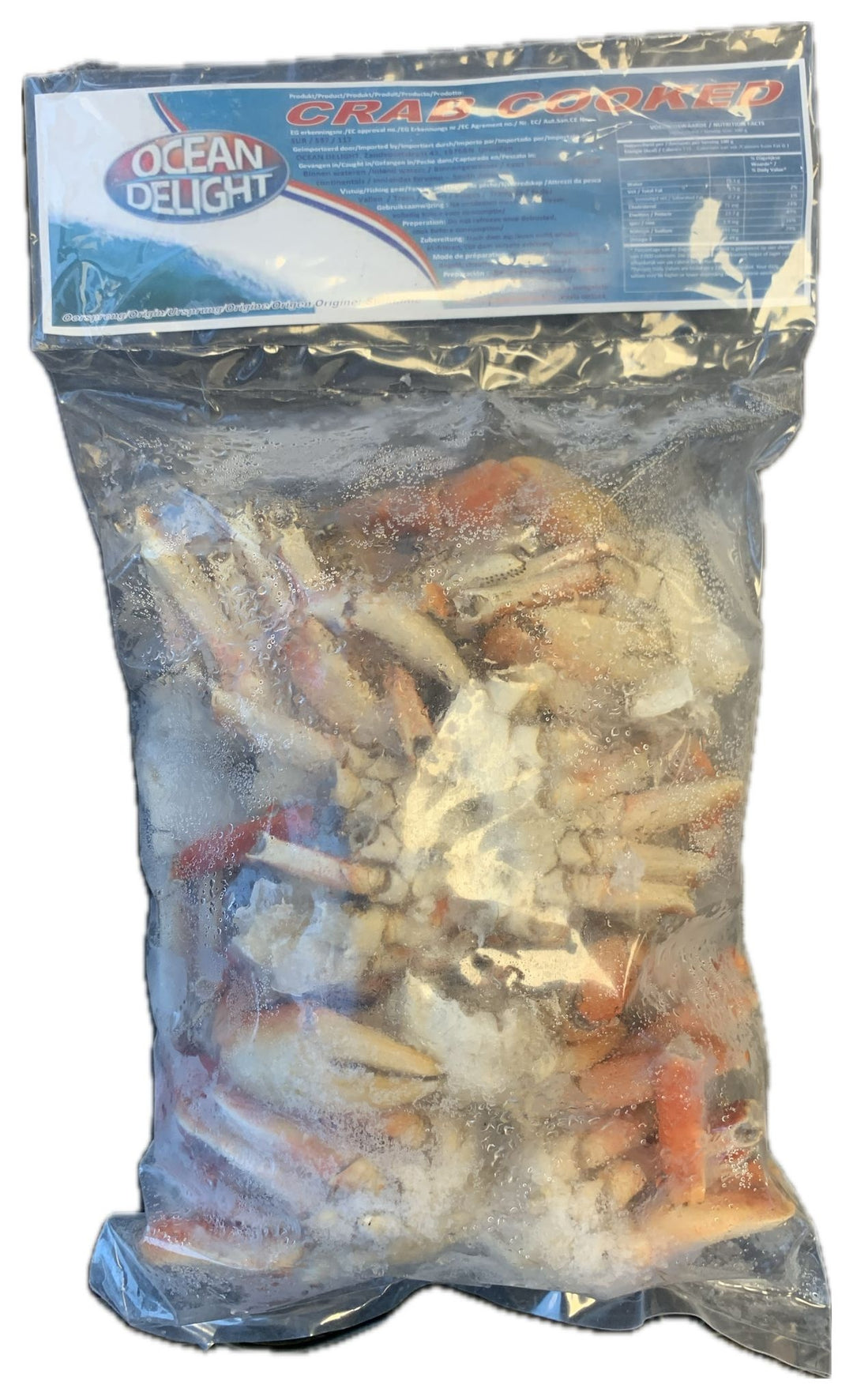 Frozen Cooked crab 1000g Ocean delight