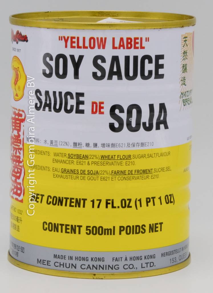 Yellow Label Black Soy No.1 500ml Can - Mee Chun